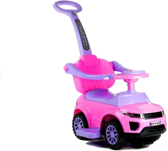 Detské odrážadlo s vodiacou tyčou Sport car ružové