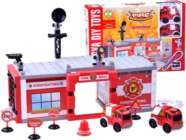 Stavebnica hasičská stanica, 59 dielikov