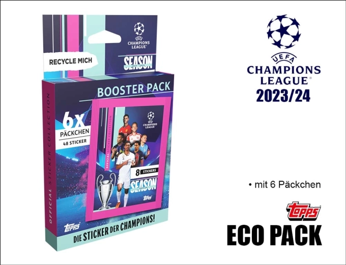 Topps UEFA Champions League 2023/2024 samolepky – Eco pack
