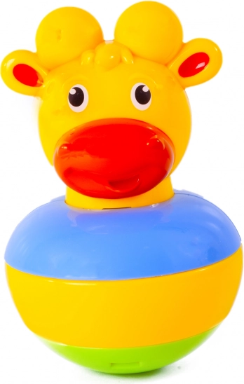 Neprevrátiteľná hračka žirafa s rolničkou (roly‑poly)