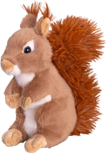 Plyšová veverička 20 cm – mäkkučká hračka pre deti od narodenia