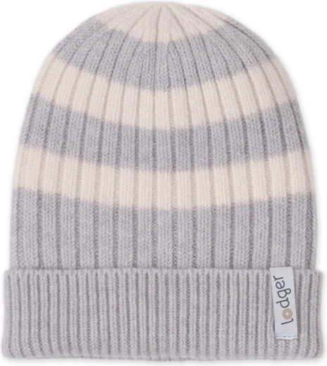 Lodger pletená merino čiapka stripe storm (6–12 mesiacov)
