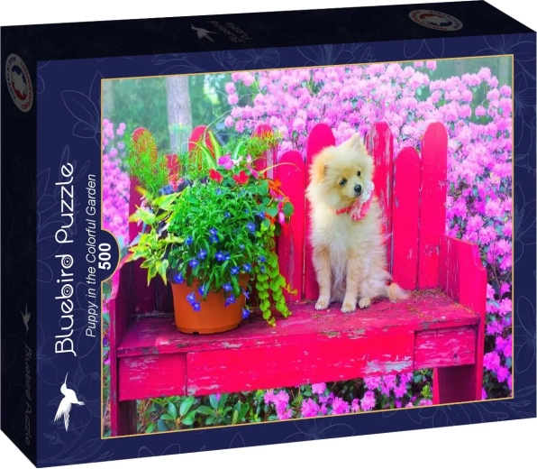 Bluebird puzzle Šteniatko vo farebnej záhrade 500 dielikov