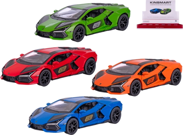Kovový model auta Lamborghini Revuelto 1:38 so spätným chodom