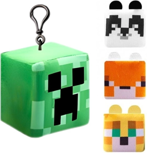 Minecraft plyšová kocka – prívesok s klipom