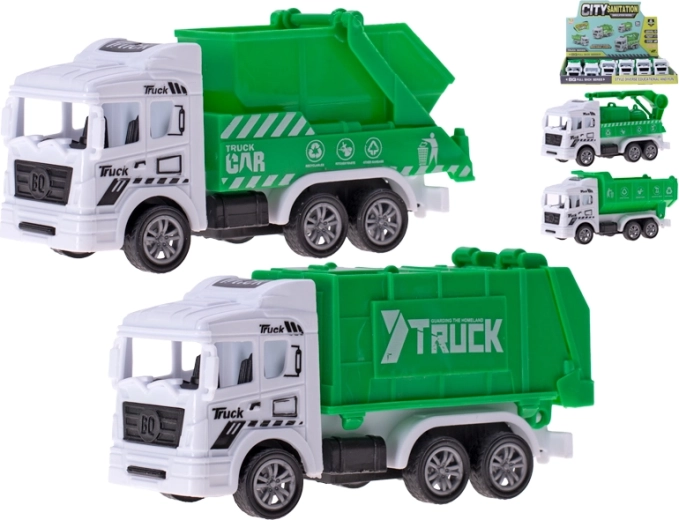 Sada smetiarskych áut so spätným chodom 12 cm