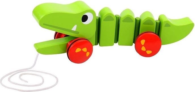 Babu ťahací krokodíl z dreva