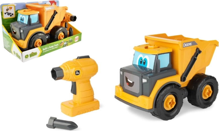 Tomy JOHN DEERE stavebná sklápacia tatrovka s vŕtačkou Build-A-Buddy