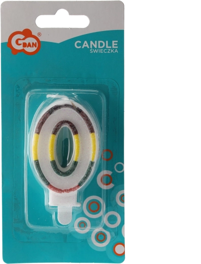 Tortová sviečka číslica 0 zlatá trblietavá 8 cm