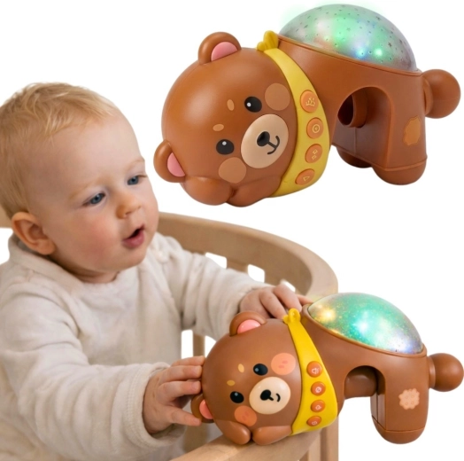 Woopie Baby medvedíkový nočný projektor s melódiami do postieľky
