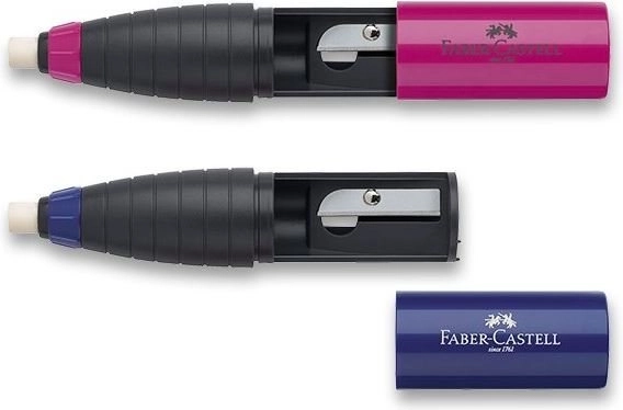 Strúhadlo s gumou FABER-CASTELL, mix farieb