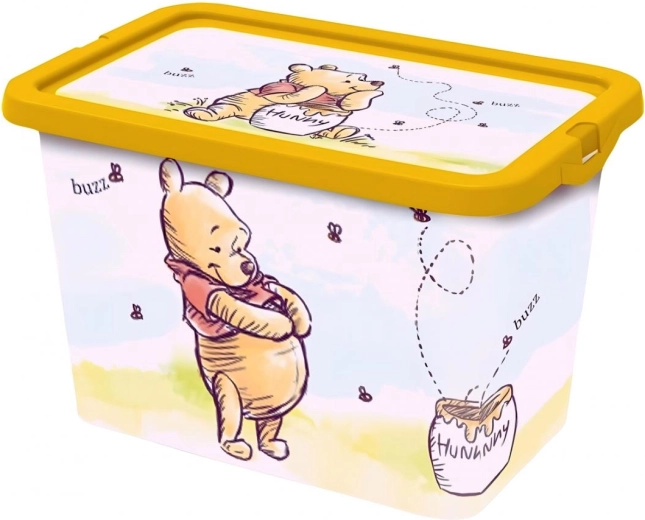 Stor úložný box s vekom na klip Medvedík Pú