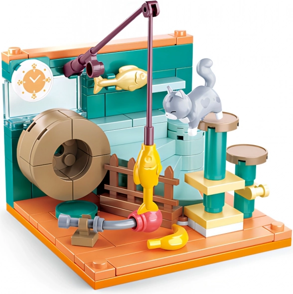 Sluban Mini Stavba Rybársky Kút s Mačkou