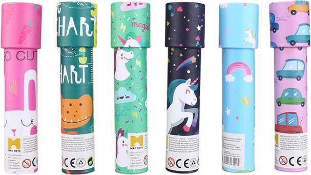 Kaleidoskop pre deti s farebnými obrazcami