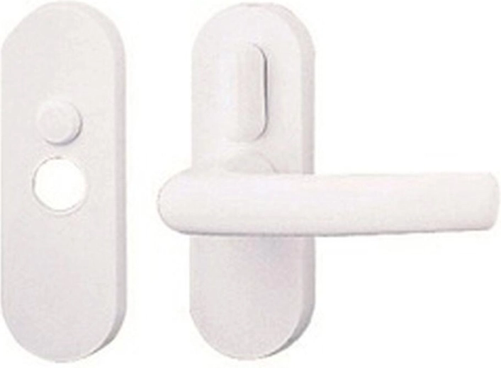 Dverová kľučka Klasik medzimestská s pákou, biela, plast