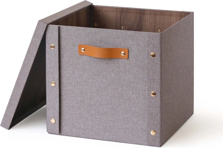 Úložná krabica s vekom 30 × 30 × 28 cm z papiera a lepenky