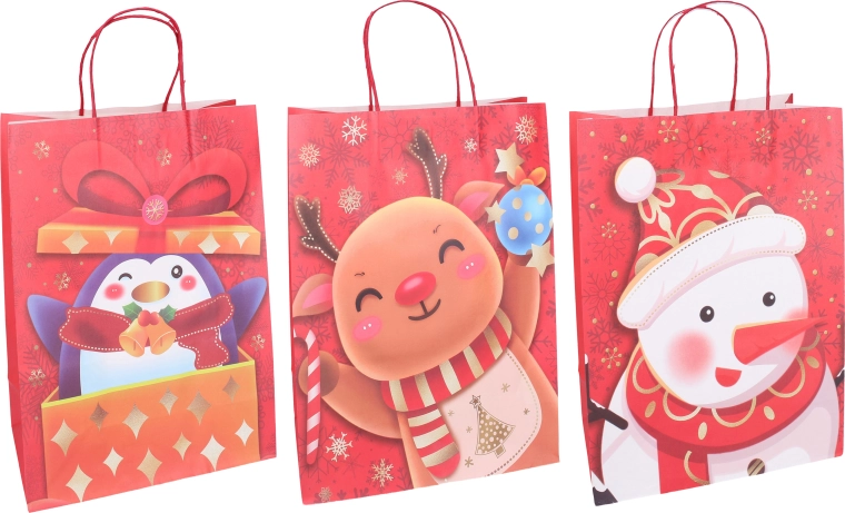 Vianočná darčeková taška L 30 × 42 × 12 cm - 1 kus