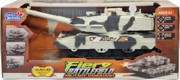 Vojenský tank so svetlom a zvukom