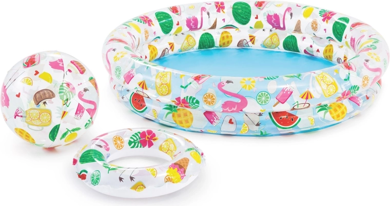 Nafukovací bazénik s kruhom a loptou 122 × 25 cm Intex