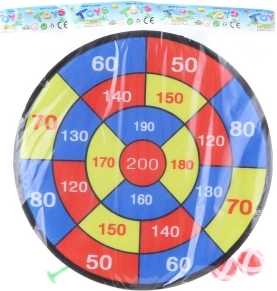 Terč na suchý zips s loptičkami a šípkami