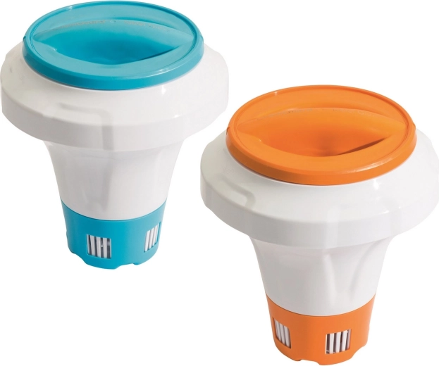 Plávajúci dávkovač bazénovej chémie BESTWAY s gumovou rukoväťou, oranžový