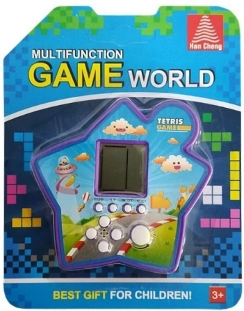 Elektronická vrecková hra Tetris hviezda fialová