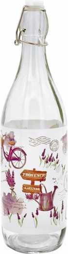 Sklenená fľaša s pákovým uzáverom TORO 1 l – levanduľa