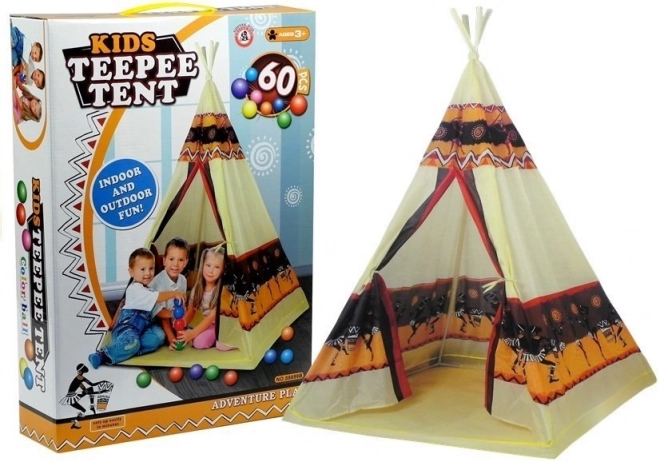 Detské indiánske tipi s loptičkami 155 cm