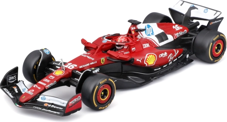 Model F1 Bburago v akrylovom boxe Ferrari SF-25 (2025) Charles Leclerc 1:43