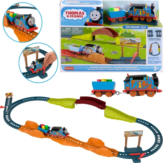 Fisher-Price Tomáš a priatelia Blatisté dobrodružstvo Tomáša s pohonom a koľajnicami