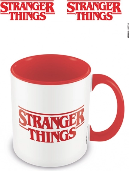 Keramický hrnček Stranger Things – logo, červený