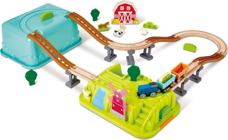 Vláčkodráha farma v úložnom boxe, 40 dielikov