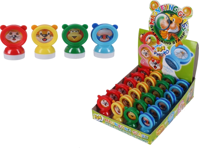Detská pečiatka so zvieratkom a lupou 2v1 - 1 kus