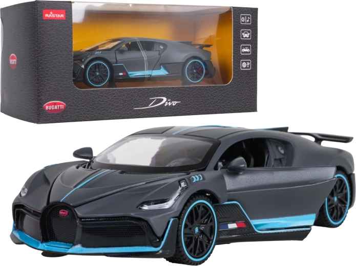 Kovový model Bugatti Divo v mierke 1:32, sivý RASTAR