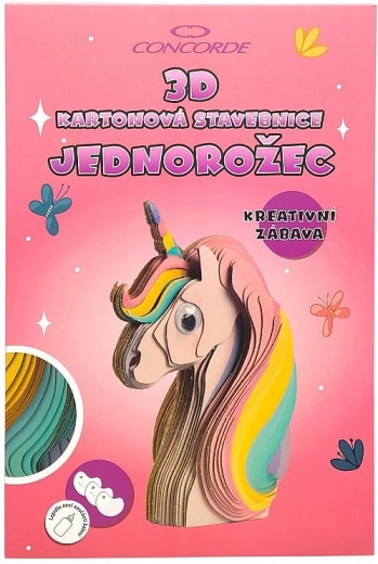 3D kartónová stavebnica jednorožca