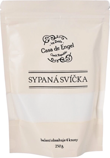 Biely vosk na sypané sviečky 250 g + 4 knôty
