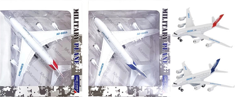 Kovové lietadlo s efektmi 1:300, spätný chod