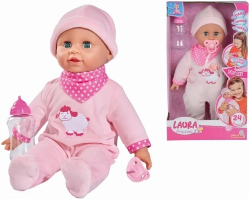 Bábika Laura s fľaškou a zvukmi