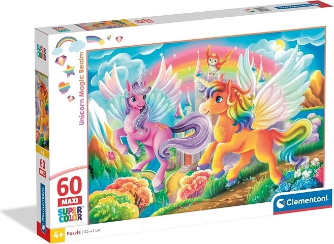 Clementoni maxi puzzle jednorožce 60 dielikov Unicorn magic