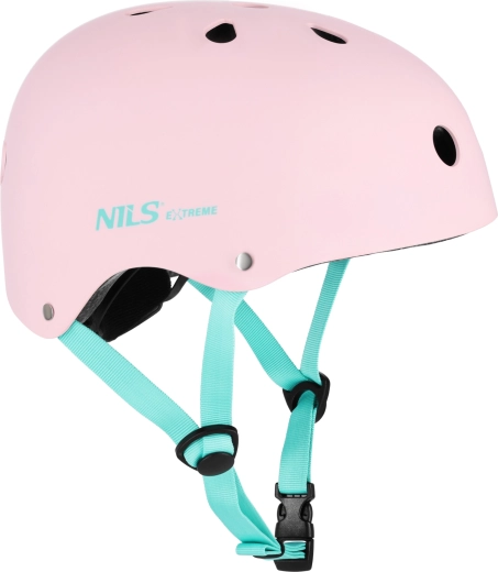 Ružová prilba NILS Extreme na korčule, bicykel a kolobežku – XS (48–52 cm)