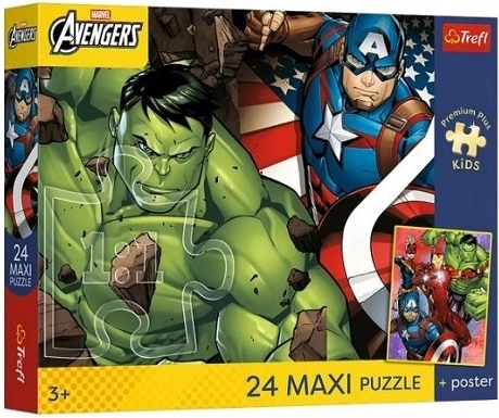 Trefl Marvel Avengers maxi puzzle 24 dielikov s plagátom