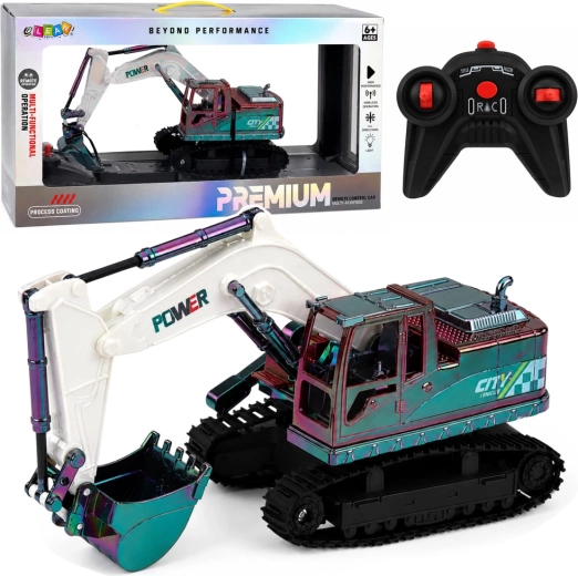 Pásový diaľkovo ovládaný bager RC chameleon so svetlami 1:14
