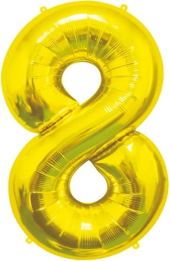 Fóliový balón číslo 8, zlatý 85 cm