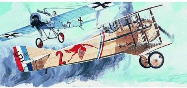 Model Spad S.8 15,4 × 19,3 cm v krabici 31 × 13,5 × 3,5 cm
