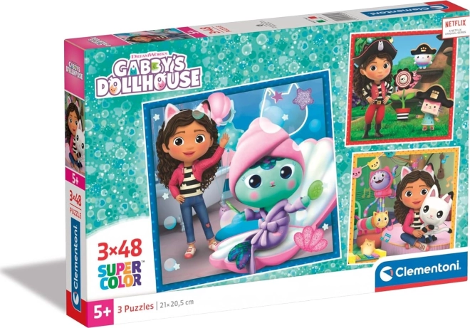 Puzzle CLEMENTONI Gábikin čarovný domček 3×48 dielikov