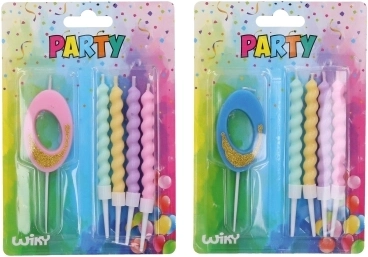 Párty sviečka číslo 0 so 4 sviečkami