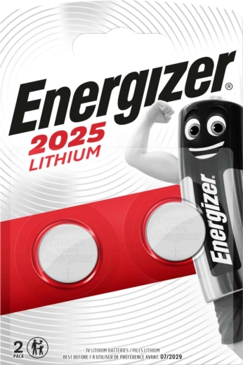 Energizer lítiová gombíková batéria CR2025, 3 V (balenie 2 ks)