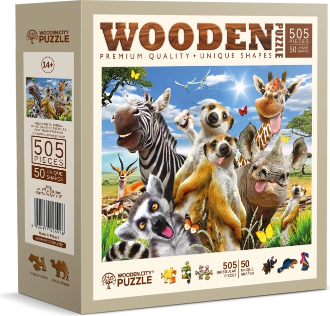 Wooden City drevené puzzle Vitajte v Afrike 505 dielikov