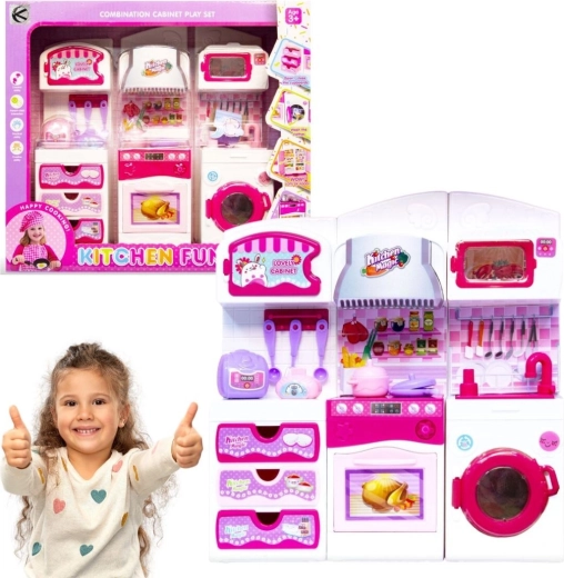 Kuchynský set nábytku pre bábiky – ružový - 1 kus