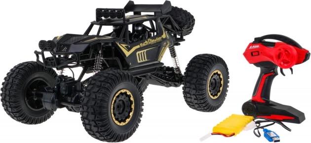 Kovový RC rock crawler 1:8 s pohonom 4x4 a LED pre deti 3+